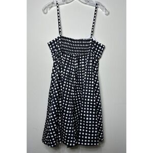Anthropologie Hutch Bandeau Black & White Gingham Romper Dress Medium Pockets